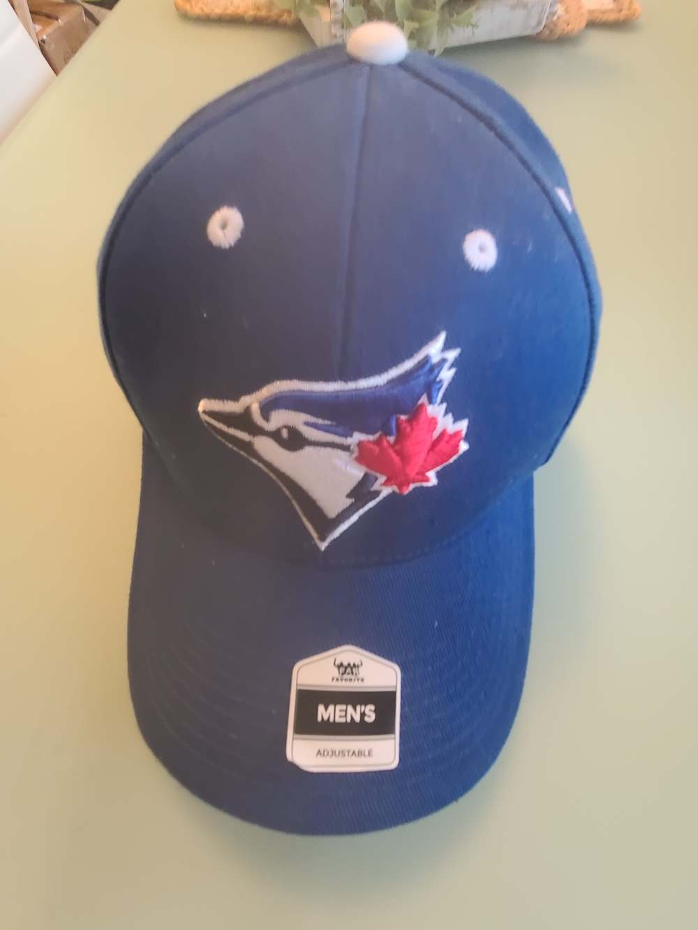 Blue Jay Navy Baseball Cap with Red Leaf Accent